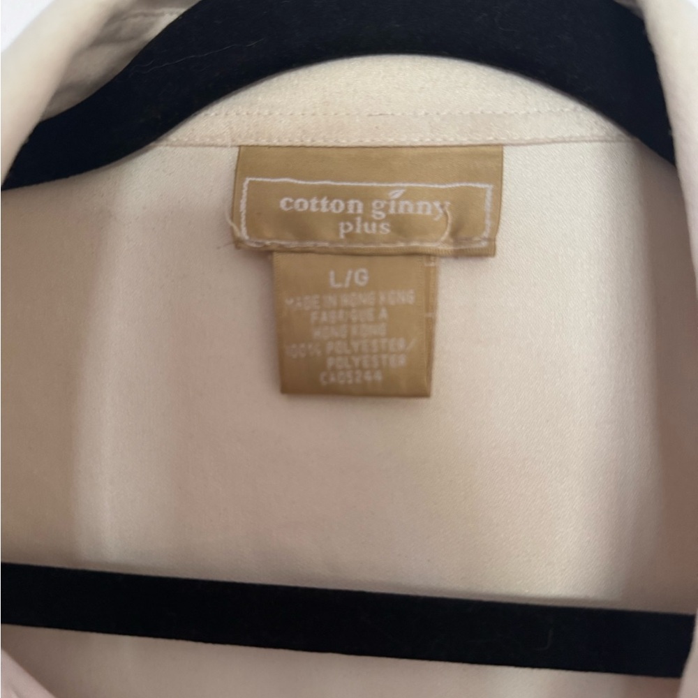 Vintage Cotton Ginny Women's Button-Front Lightweight Button Down - Cream Suede - Picture 2 of 3